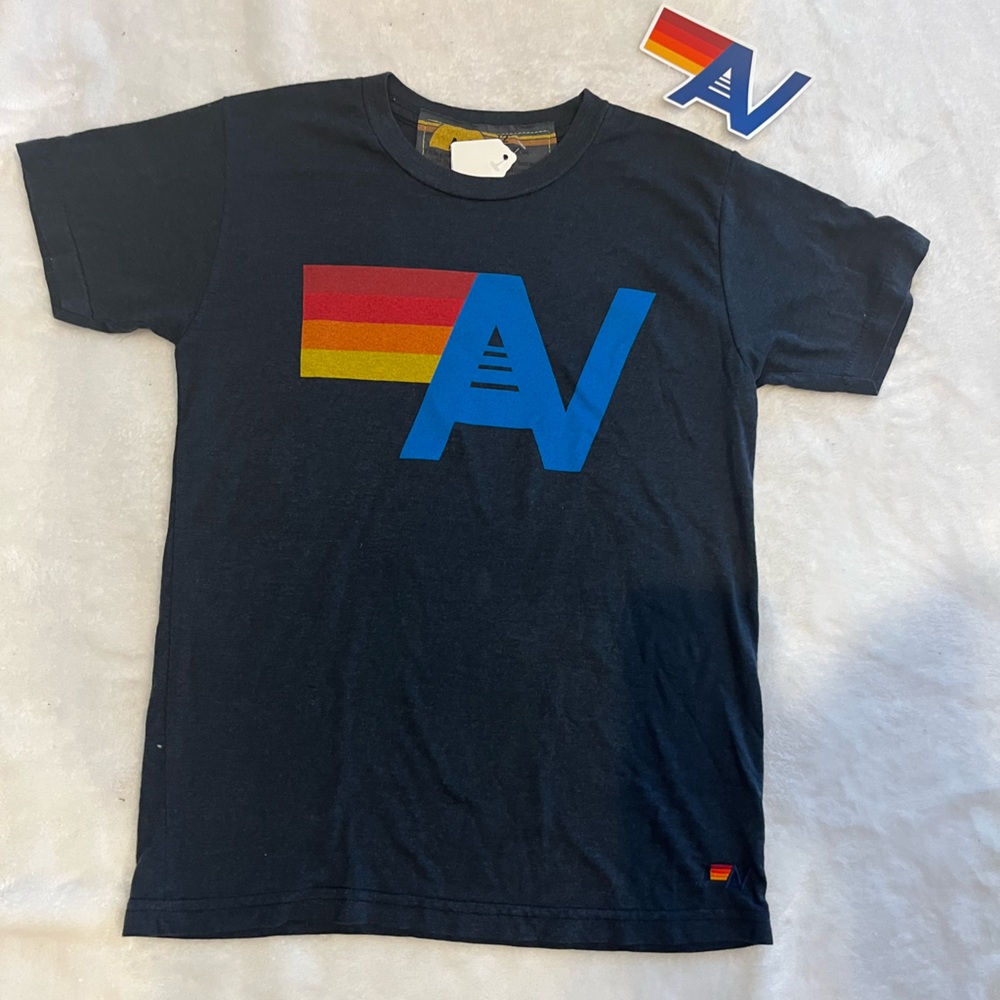 - - NWT Kids Aviator Nation T Shirt Logo tee Size 10 Charcoal